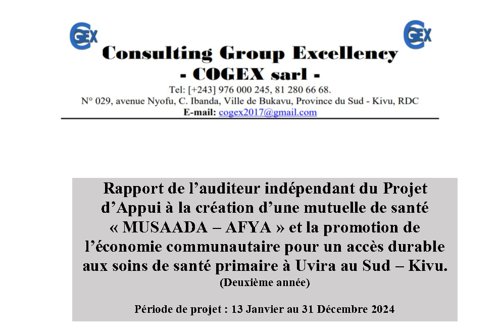 SFAD asbl - Rapport d'audit - Projet d'Appui a la MPOMS (2024)